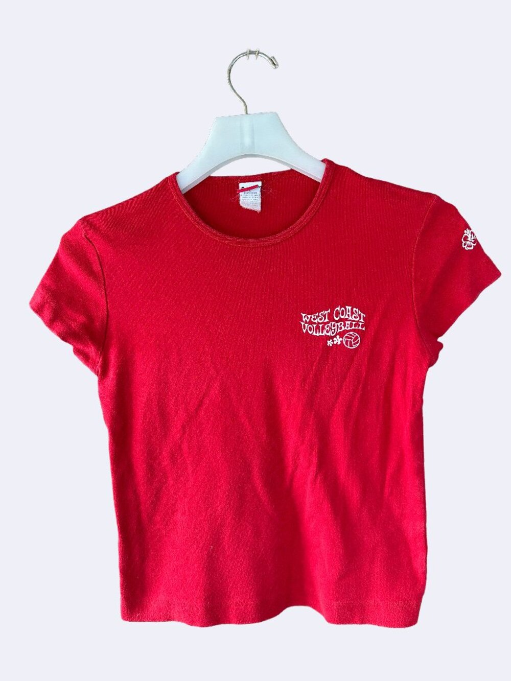 :Tilt Vintage Red Volleyball Graphic Tee Y2K West Coast Athletic T-Shirt Size L